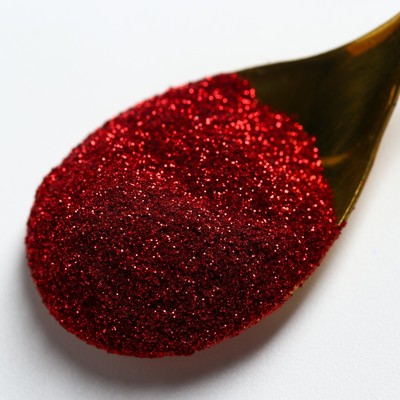 Блёстки пищевые мелкой фракции красные для капкейков, тортов и напитков, 5 г.