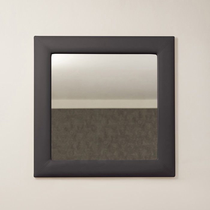 Зеркало квадратное «Алеро», 855 × 855 мм, гладкое, экокожа, цвет трюфель