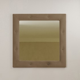 Зеркало квадратное «Алеро», 855×855 мм, велюр, металлические пуговицы, цвет пески касабланки