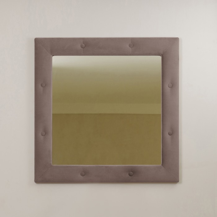 Зеркало квадратное «Алеро», 855 × 855 мм, велюр, металлические пуговицы, цвет velutto 11