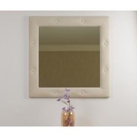 Зеркало квадратное «Алеро», 855×855 мм, жемчуг, велюр, цвет лепестки ландыша