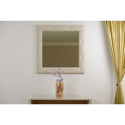 Зеркало квадратное «Алеро», 855 × 855 мм, жемчуг, велюр, цвет velutto 01
