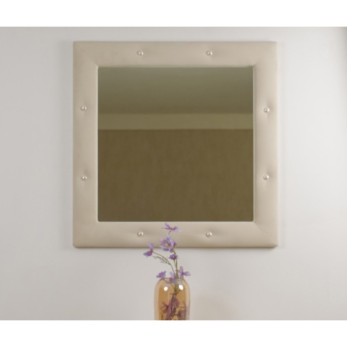 Зеркало квадратное «Алеро», 855×855 мм, жемчуг, велюр, цвет velutto 01 - Фото 1