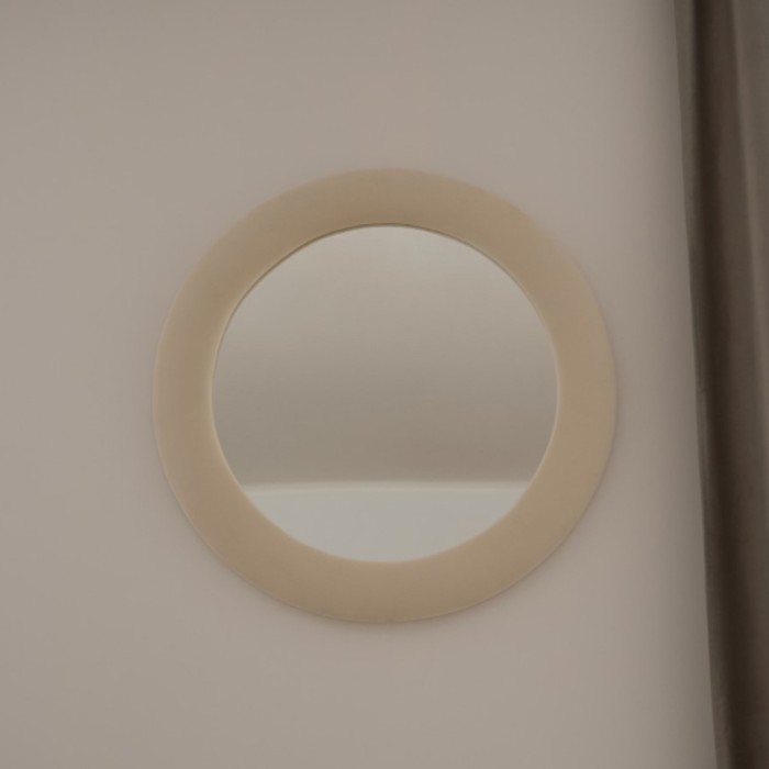 Зеркало круглое «Рондель», 800×800 мм, премиум велюр, цвет лунный луч - Фото 1