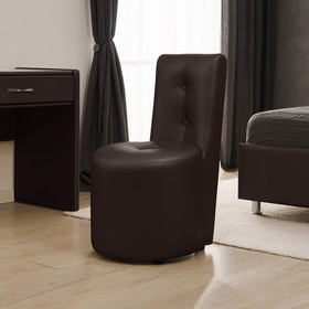 Кресло «Рондель», 500 x550x915 мм, Металлические пуговицы, Экокожа/шоколад