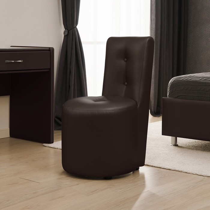 Кресло «Рондель», 500 ×550×915 мм, Металлические пуговицы, экокожа, цвет шоколад - Фото 1