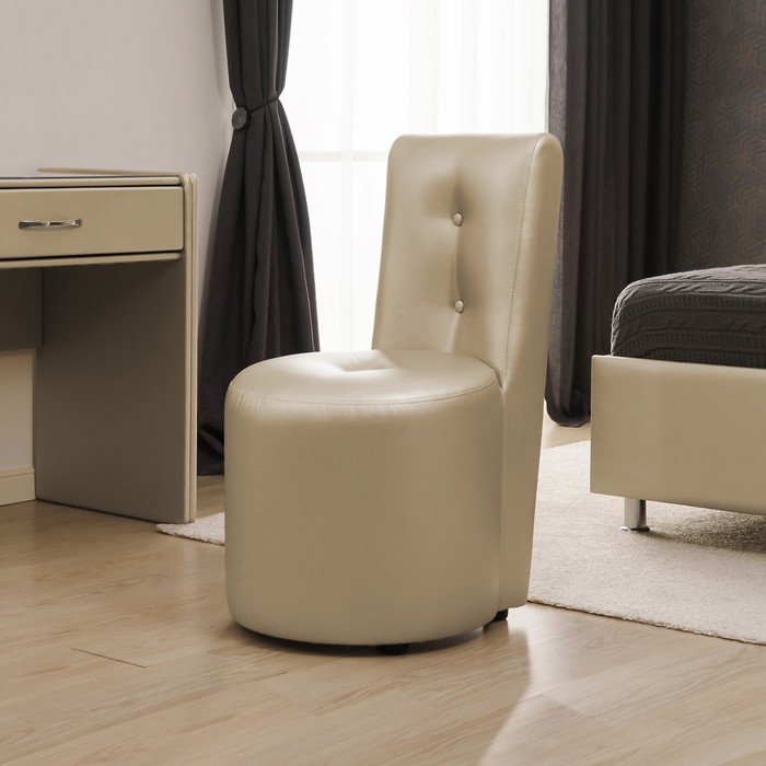 Кресло «Рондель», 500×550×915 мм, Металлические пуговицы, экокожа, цвет nice beige - Фото 1