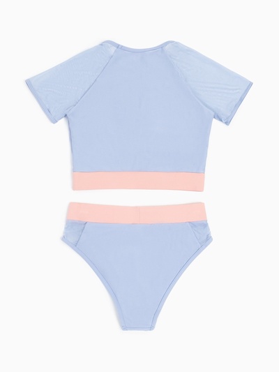 Купальник женский раздельный MINAKU с закрытыми плечами, цвет голубой, размер 44