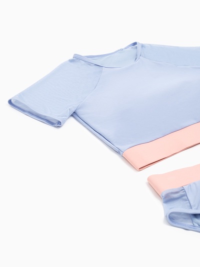 Купальник женский раздельный MINAKU с закрытыми плечами, цвет голубой, размер 44