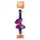Ошейник текстильный с бабочкой и бубенчиком, 30 х 1 см, синий - Фото 7