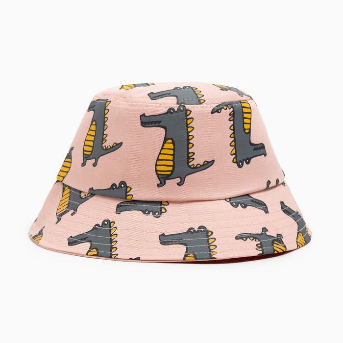 Панама для девочки MINAKU «Крокодилы», розовая, размер 50 (1-3 года)