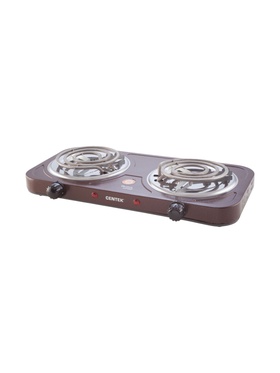 Плитка электрическая CENTEK CT-1509, 2000 Вт, 2 конфорки, коричневая