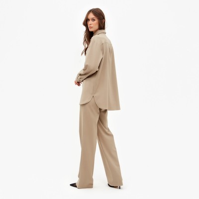 Костюм женский (рубашка, брюки) MINAKU: Casual collection цвет бежевый, размер 50