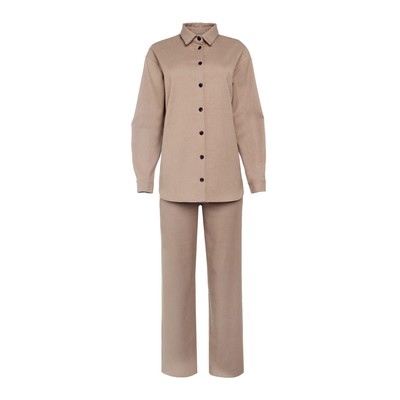 Костюм женский (рубашка, брюки) MINAKU: Casual collection цвет бежевый, размер 50