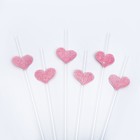 Трубочки для коктейля «Сердце», набор 6 шт, цвет розовый, виды МИКС - Фото 6