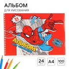 Альбом для рисования А4, 24 листа 100 г/м², на пружине, Человек-паук - фото 319132560