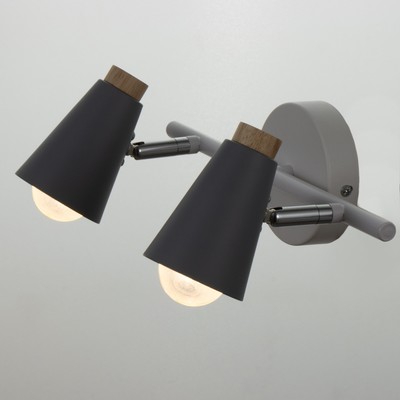 Спот «Конус» 2×40 Вт Е27 серый 30×12×16 см