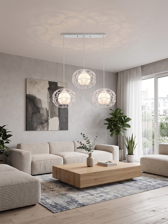 Светильник BayerLux 2767/3WT, E27, 40 Вт, белый, 46×46×108 см