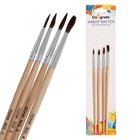 Набор кистей для рисования, пони, 4 штуки: № 1, 2, 3, 4, круглые, деревянная ручка, международный размер 169386 - фото 7430982