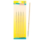 Набор кистей для рисования, щетина, 4 штуки: № 1, 2, 3, 4, круглые, деревянная ручка, международный размер - Фото 4