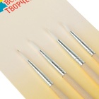 Набор кистей для рисования, щетина, 4 штуки: № 1, 2, 3, 4, круглые, деревянная ручка, международный размер - Фото 5