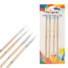 Набор кистей для рисования, щетина, 4 штуки: № 1, 2, 3, 4, круглые, деревянная ручка, международный размер - Фото 6