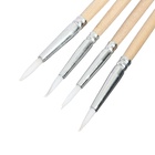 Набор кистей для рисования, щетина, 4 штуки: № 1, 2, 3, 4, круглые, деревянная ручка, международный размер - Фото 7