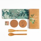 Набор подарочный Этель Little things: полотенце, подставки, кухонная ложка, кухонная лопатка 9310318