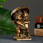 Фигура "Ангелочки под зонтом" сусальное золото 10,5х8х15,5см - фото 10080655