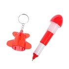 Ручка-прикол Calligrata «Самолёт», раздвижная, с брелком, синий стержень, шариковая, МИКС - Фото 3