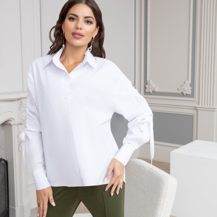 Блуза женская Charutti «Всегда на связи», размер 56, цвет белый 58074