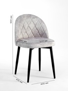 Стул для кухни «Грейс 600», велюр, цвет светло-серый - Фото 2