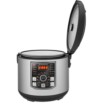 Мультиварка MAUNFELD MPMC-1624S, 860 Вт, 5 л, 21 программа, антипригарное покрытие, серая, чёрная