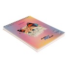 Скетчбук для акварели А5, 20 листов на гребне "Кошка-бабочка", обложка мелованный картон, матовая ламинация, выборочный УФ-лак, блок 200 г/м2 - Фото 2