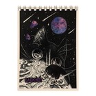 Блокнот А6 40 листов на гребне, в клетку "Чёрно-белое", обложка мелованный картон, выборочный твин-лак, блок офсет 65, 5В ассорти 9342454 - фото 13857539