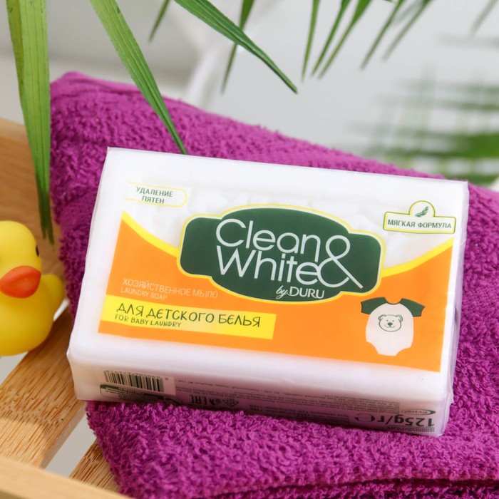 Мыло хозяйственное DURU CLEAN&WHITE детское, 125 г - Фото 1