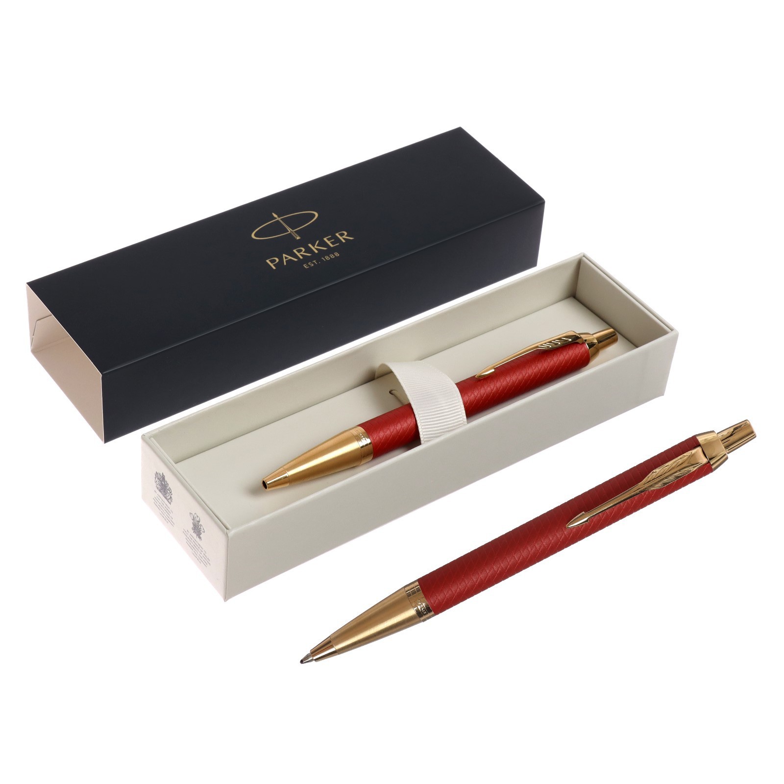 Ручка шариковая Parker Im Premium Red GT, чернила синие, красная, подар ...