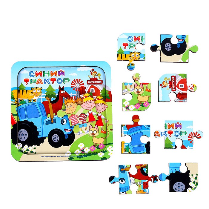 Пазл деревянный «Синий трактор» 58079