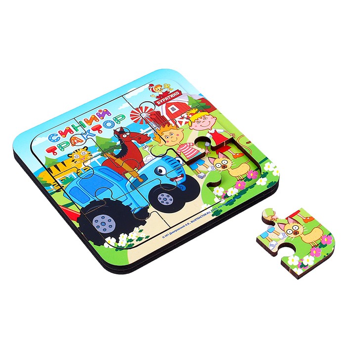 Пазл деревянный «Синий трактор» 58079