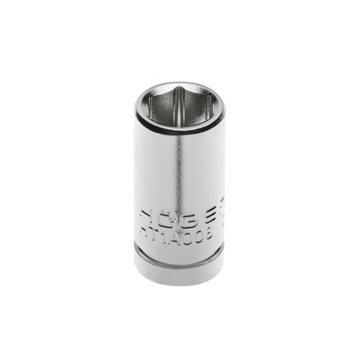 Торцевая головка DIN 3124 HOEGERT HT1A010, 6-граней, CrV50BV30, 1/4", 10 мм