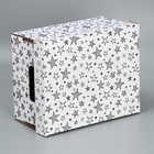 Коробка подарочная складная белая, упаковка, «Звёзды», 32.2 х 25.2 х 16,4 см - Фото 3