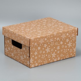 Складная коробка бурая «Звезды», 31,2 х 25,6 х 16,1 см
