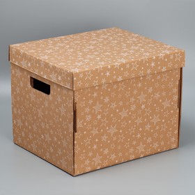 Складная коробка бурая «Звезды», 37х29х30,5 см