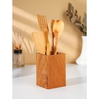 Подставка для столовых приборов Adelica, 12×8×8 см, дерево дуб - Фото 2
