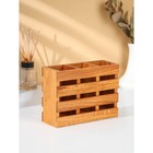 Подставка для столовых приборов Adelica, три секции, 19×7×14 см, дерево дуб - Фото 3