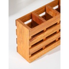 Подставка для столовых приборов Adelica, три секции, 19×7×14 см, дерево дуб - Фото 4