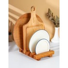 Подставка деревянная для разделочных досок, крышек и тарелок Adelica, 18×21×4 см, дуб - Фото 7