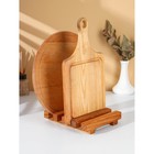 Подставка деревянная для разделочных досок, крышек и тарелок Adelica, 18×21×4 см, дуб - Фото 3