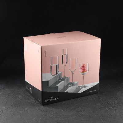 Набор бокалов для вина «Ума», 400 мл, декор соты, 6 шт