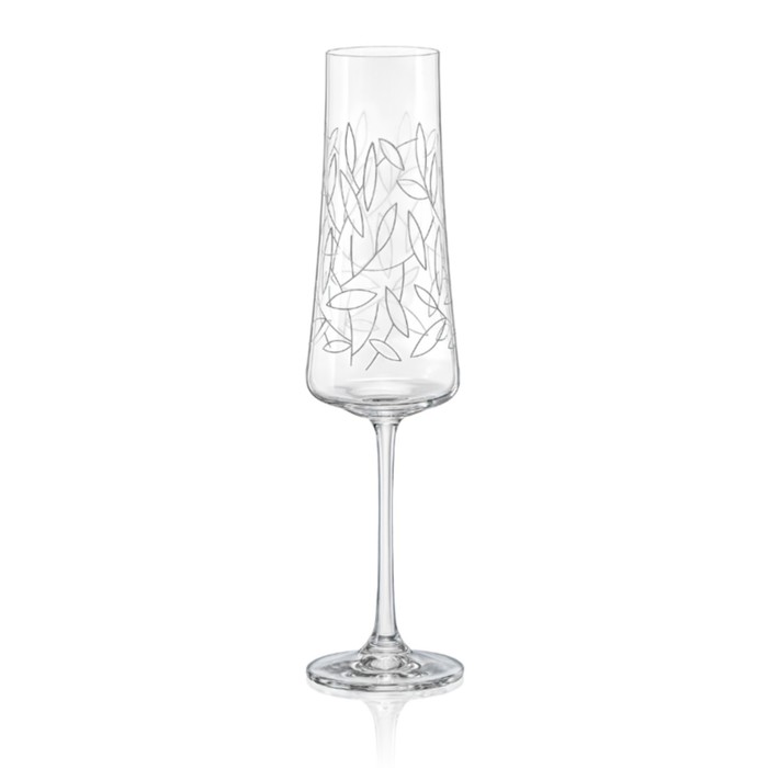 Набор бокалов для шампанского "Экстра", декор листья, 210 мл, 6 шт - Фото 1